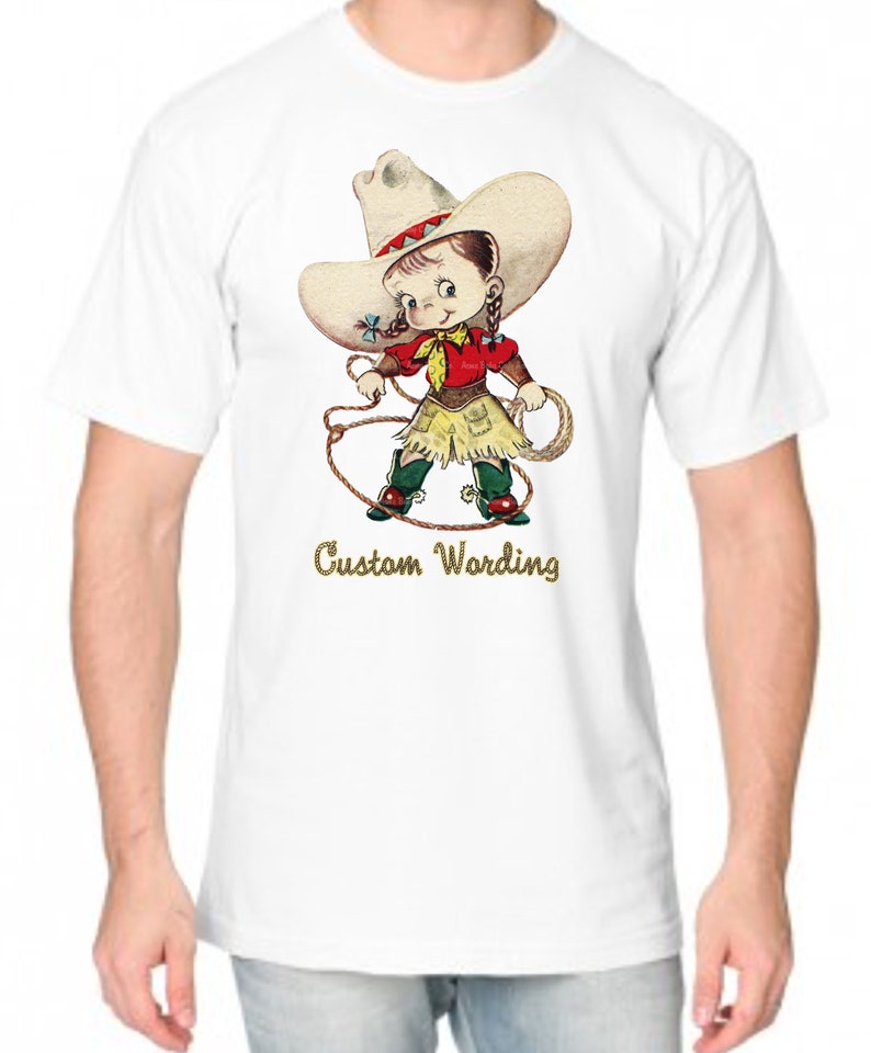 Custom Gift for Her. Women's Shirt. Personalized Vintage Cowgirl Roper Cowgirl. Organic Shirt. Western Birthday. Gift for Her. men's unisex