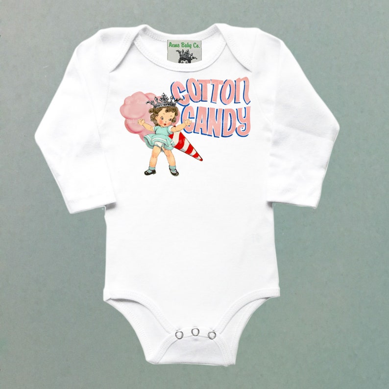 Cotton Candy Short Sleeve One Piece Baby Bodysuit Organic Onesie\u2122 New Baby Gift Retro Baby Shower Princess Outift