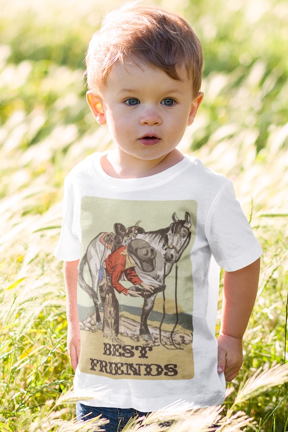 Ameri VINTAGE　BUCKAROO LIKE SHIRTS Best Friends Retro Cowboy Shirt. Cowboy and Horse Western