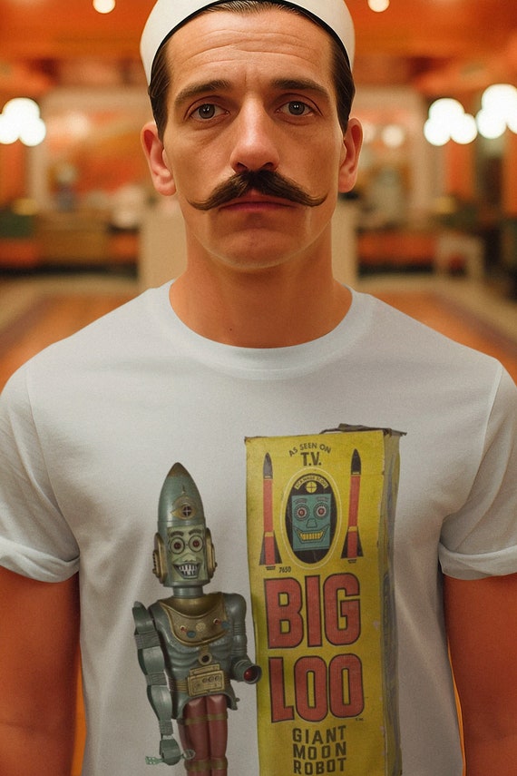 Retro Cotton Tee, Big Loo Robot Unisex Tee. Sci Fi T-shirt. Gift