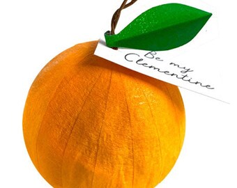 Surprise Ball Tangerine. Clementine Orange Stocking Stuffer. Holiday Gift Basket Idea. Birthday Party Guest Favors. Little Cutie.