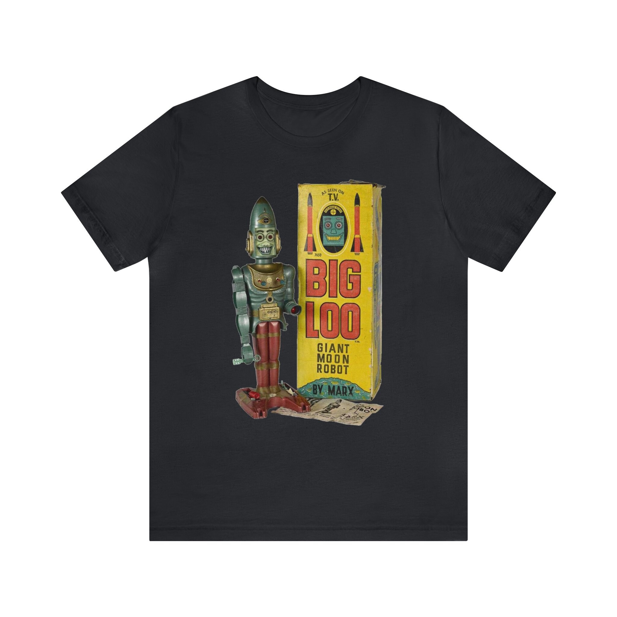Retro Cotton Tee, Big Loo Robot Unisex Tee. Sci Fi T-shirt. Gift