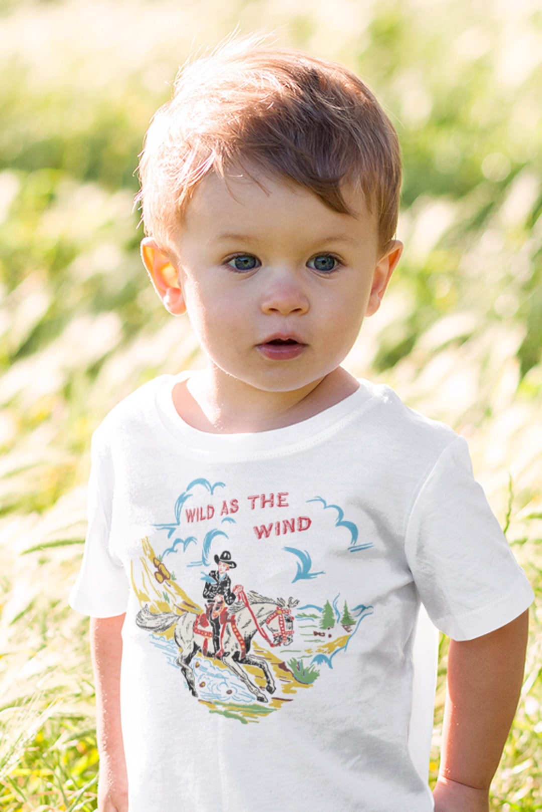 Custom Retro Cowboy Shirt With Wood Lettering. Hop Along