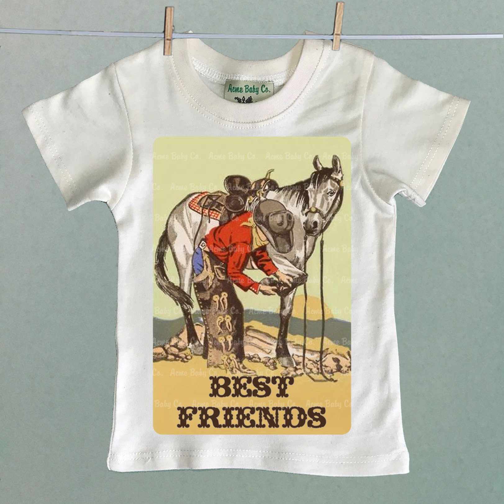 Best Friends Retro Cowboy Shirt. Cowboy and Horse Western