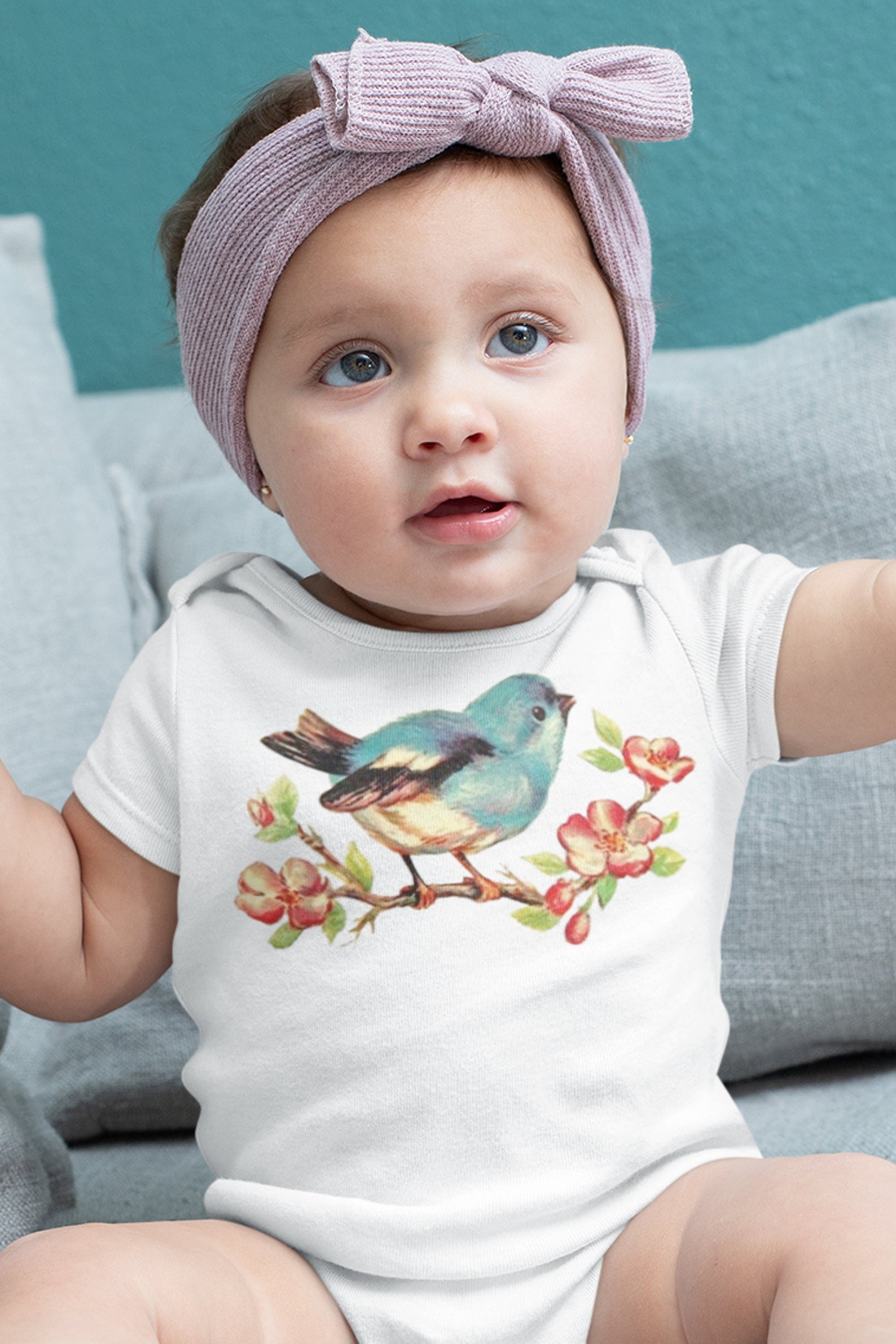 Baby Gift Bird Shirt Bluebird Shirt Baby One Piece Short Etsy