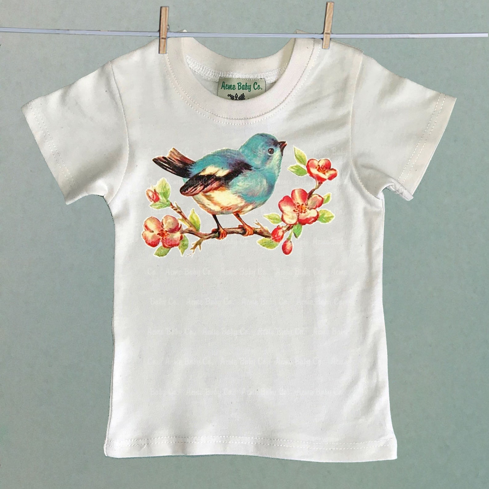 Retro Bluebird Shirt. Organic Blue Bird Tshirt Bird and Etsy