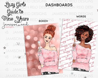 2021 Lazy Girls Guide to New Year's  Dashboard | choice of size/skintone