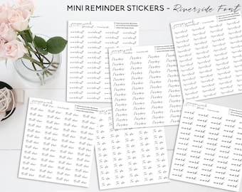 RIVERSIDE Clear or Matte Word Planner Stickers , Transparent Functional Planner Stickers, Script Erin Condren Happy Planner Hobonichi Bujo