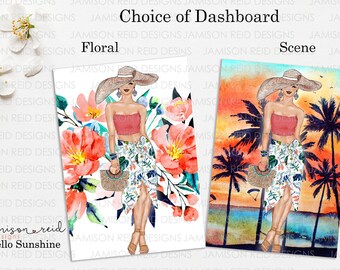 HELLO SUNSHINE Planner Dashboard, Personalized Planner ,Happy Planner Dashboard, Agenda, gm mm pm, Personal A5 Inserts, Planner Inserts Hobo