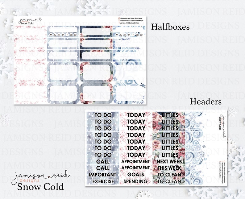 SNOW COLD Planner Stickers a la carte or kit , Fashion Girl Sticker Winter Autumn Eclp Hp bullet journal Hobonichi image 4