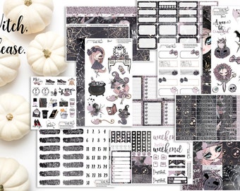 Pls READ Listing Details - Witch, Please! Planner Stickers  | Choice of skin/hair | Choice of ECLP/HP