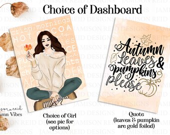 AUTUMN VIBESPlanner Dashboard, Personalized Planner , Happy Planner Dashboard, Agenda, gm mm pm, Personal A5 , Planner Inserts Hobo