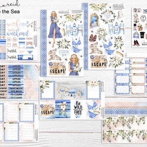 ESCAPE to the SEA Planner Stickers a la carte or kit , Fashion Girl Sticker Winter Autumn Eclp Hp  bullet journal Hobonichi