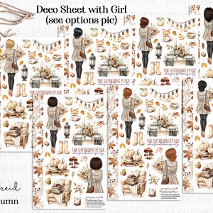 EARTHY AUTUMN Planner Stickers a la carte or kit , Fashion Girl Sticker Winter Autumn Eclp Hp  bullet journal Hobonichi