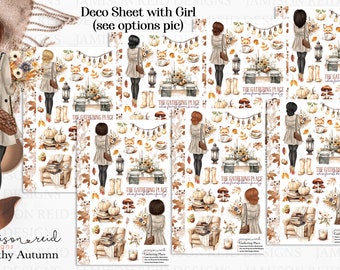 EARTHY AUTUMN Planner Stickers a la carte or kit , Fashion Girl Sticker Winter Autumn Eclp Hp  bullet journal Hobonichi