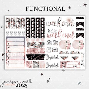 Adesivos de planejador funcional 2025, à la carte, adesivo de menina da moda, Hp, marcador, diário, Hobonichi, bujo, lista de tarefas, ano novo