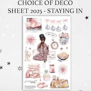 2025 choice of STAYING IN Girl Planner Deco Sheet, a la carte , Fashion Girl Sticker , new years , Eclp , Hp  , journal , Hobonichi , bujo