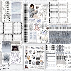 STAY WARM Planner Stickers a la carte or kit , Fashion Girl Sticker Winter Autumn Eclp Hp  bullet journal Hobonichi