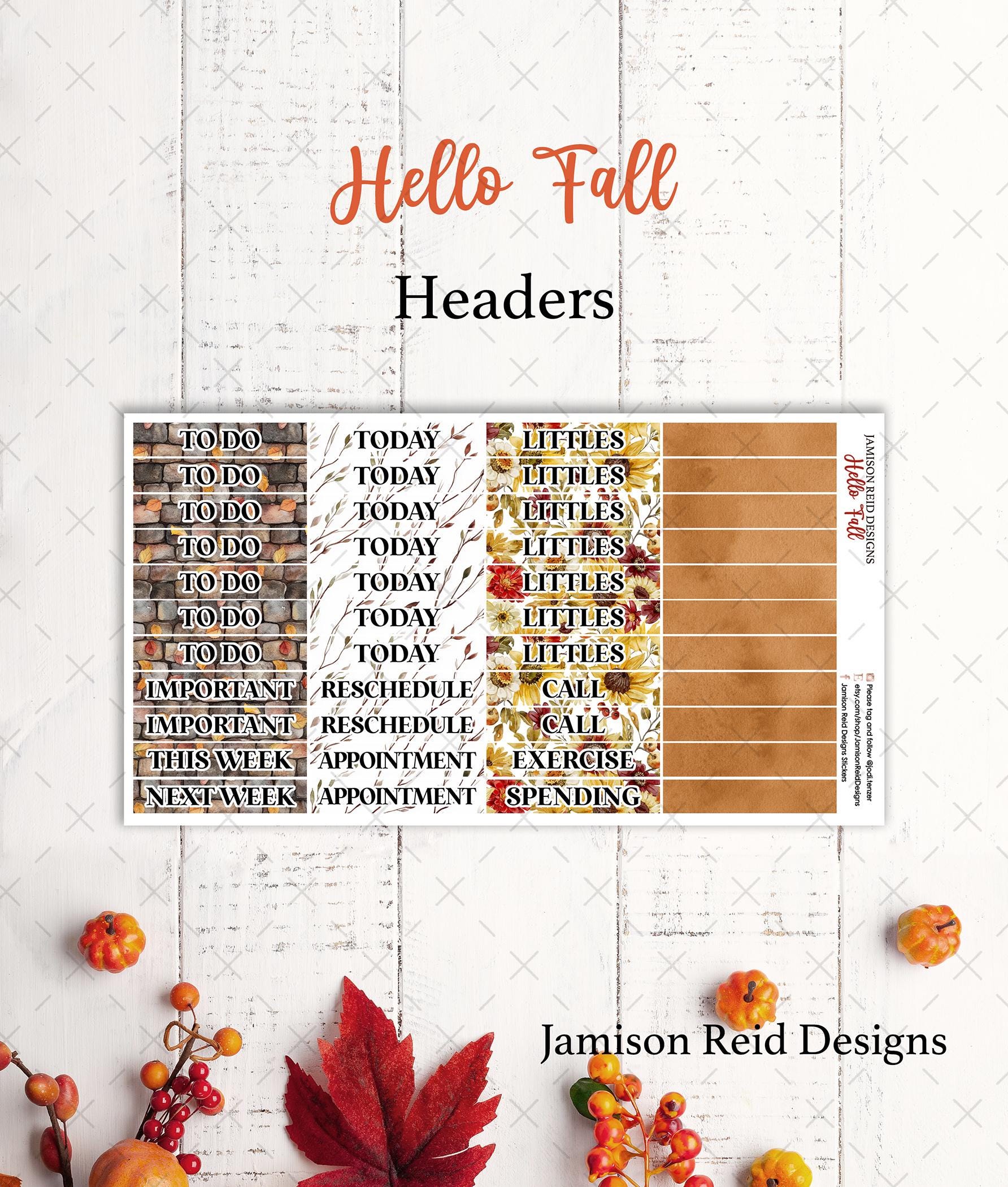 Hello Fall a La Carte HEADERS Planner Sticker Sheet , Fashion Girl ...