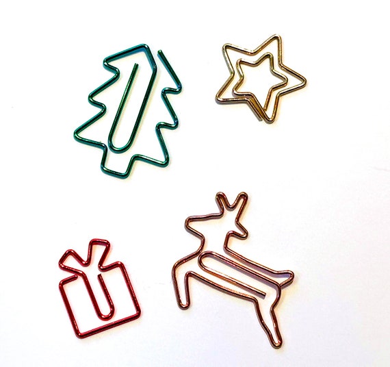 Set of Four (4) Christmas Paperclips, Page Marker