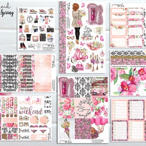 HELLO SPRING Planner Stickers a la carte or kit , Fashion Girl Sticker Winter Autumn Eclp Hp  bullet journal Hobonichi