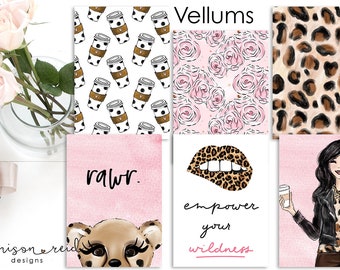 Planner Vellum WILD THING  / Fashion Girl Vellum / hobo / HP / leopard / Traveler's Notebooks / Ring Planners / Happy Planner