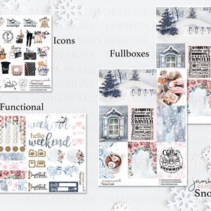 SNOW COLD Planner Stickers a la carte or kit , Fashion Girl Sticker Winter Autumn Eclp Hp bullet journal Hobonichi image 3