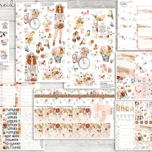GROWTH Planner Stickers a la carte or kit , Fashion Girl Sticker Winter Autumn Eclp Hp  bullet journal Hobonichi