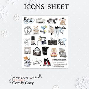Adesivos de planejador COMFY COZY Icons, à la carte, adesivo Fashion Girl inverno, Hp, bullet, diário, Hobonichi, bujo, lista de tarefas