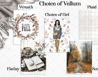 AUTUMN COZY Planner Vellum / Fashion Girl Vellum / hobo / HP / leopard / Traveler's Notebooks / Ring Planners / Happy Planner / Journal