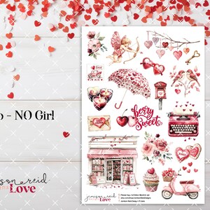 LOVE a la carte NO Girl Deco Planner Sticker Sheet , Fashion Girl Sticker , Eclp , Hp , bullet , journal , Hobonichi, bujo , Valentine's Day