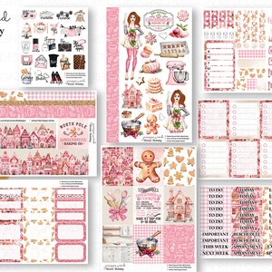 SWEET HOLIDAY Planner Stickers a la carte or kit , Fashion Girl Sticker Winter Autumn Eclp Hp  bullet journal Hobonichi , baking