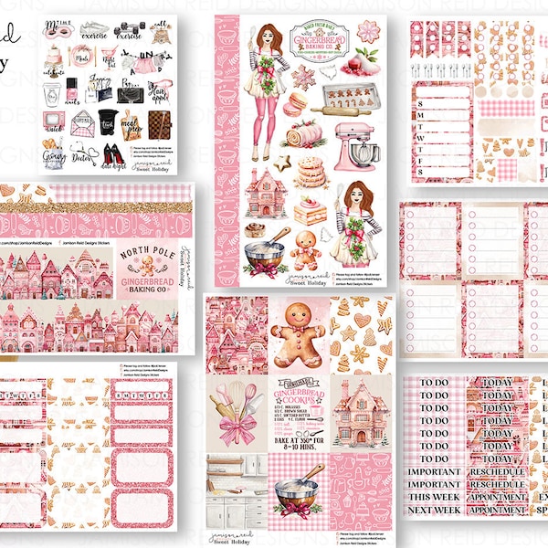 SWEET HOLIDAY Planner Stickers a la carte or kit , Fashion Girl Sticker Winter Autumn Eclp Hp  bullet journal Hobonichi , baking
