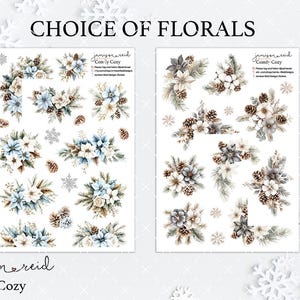 Choice of COMFY COZY  Planner Floral Stickers , a la carte , Fashion Girl Sticker winter , bullet , journaling , Hobonichi , bujo , clear