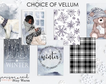 STAY WARM Planner Vellum / Fashion Girl Vellum / hobo / HP / leopard / Traveler's Notebooks / Ring Planners / Happy Planner / thanksgiving