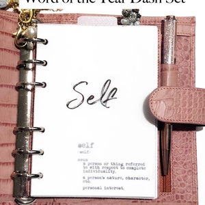 Word of the Year Dashboard & Vellum Set, minimalist , Planner Dashboard, custom , Happy Planner , Agenda, gm mm pm, Personal A5