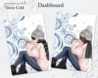 SNOW COLD Planner Dashboard, Personalized Planner , Happy Planner Dashboard, Agenda, gm mm pm, Personal A5 , Planner Inserts Hobo