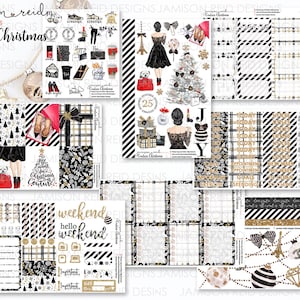 Planner Stickers COUTURE CHRISTMAS a la carte or kit , Fashion Girl Sticker Winter Autumn Eclp Hp  bullet journal Hobonichi