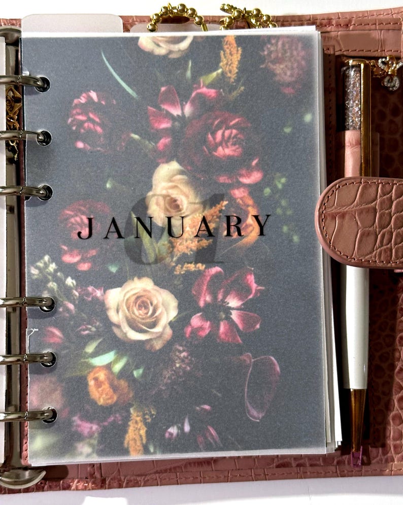 A La Carte Monthly Minimalist Planner Vellums | insert | decor | Bullet Journal | Dashboard | Disc | Ring | Divider | accessories image 3