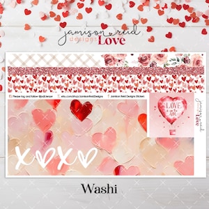 LOVE a la carte WASHI Planner Sticker Sheet , Fashion Girl Sticker , Eclp , Hp , bullet , journal , Hobonichi , bujo , Valentine's Day