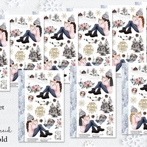 SNOW COLD Planner Stickers a la carte or kit , Fashion Girl Sticker Winter Autumn Eclp Hp bullet journal Hobonichi image 2