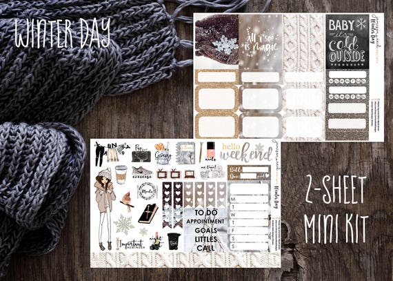 Winter Day MINI Sticker Set | Choice of skintone/haircolor