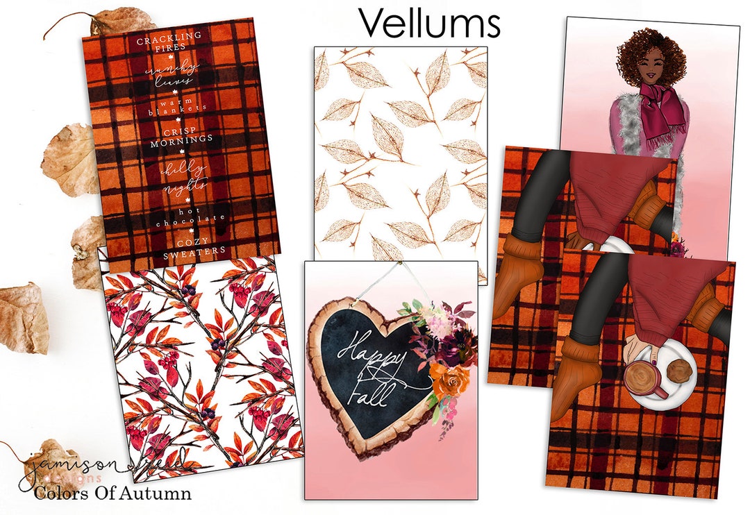 COLORS OF AUTUMN Planner Vellum / Fashion Girl / Hobo / Hp / Etsy