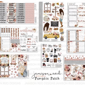 PUMPKIN PATCH Planner Stickers a la carte or kit , Fashion Girl Sticker Winter Autumn Eclp Hp  bullet journal Hobonichi