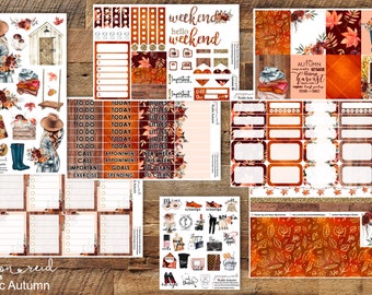 RUSTIC AUTUMN Planner Stickers a la carte or kit , Fashion Girl Sticker Winter Autumn Eclp Hp  bullet journal Hobonichi Spring Weekly