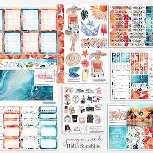 HELLO SUNSHINE Planner Stickers a la carte or kit , Fashion Girl Sticker Winter Autumn Eclp Hp  bullet journal Hobonichi Spring Weekly