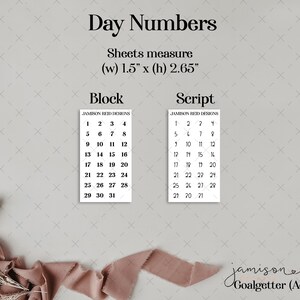 GOALGETTER Adesivos para planejador de números/dias, à la carte, Adesivo Fashion Girl, Hp, bullet, diário, Hobonichi, bujo, foiled, transparente