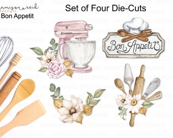 Set of 4 BON APPETIT Planning Die-cuts