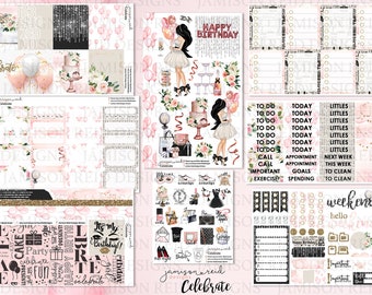 CELEBRATE!  Planner Stickers a la carte or kit , Fashion Girl Sticker Winter Autumn Eclp Hp  bullet journal Hobonichi
