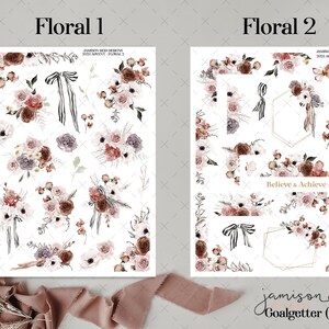 GOALGETTER Planner Florals Stickers , a la carte , Fashion Girl Sticker Fall , Hp , bullet , journal , Hobonichi , bujo , goals , clear